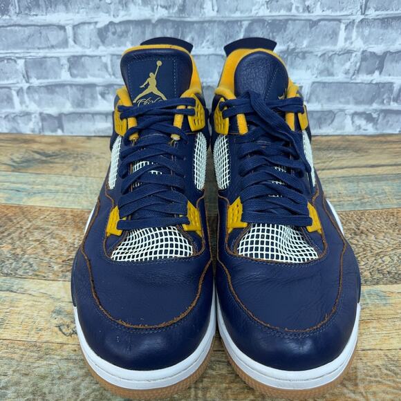 Nike Air Jordan 4 Retro Midnight Navy Metallic Gold 308497-425 Mens Size 18 Rare main image 5